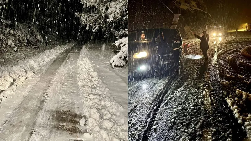 Yoğun kar yağışı Ordu-Sivas kara yolunu kapattı