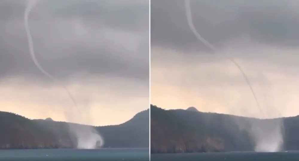 Antalya Adrasan’da denizde hortum paniği