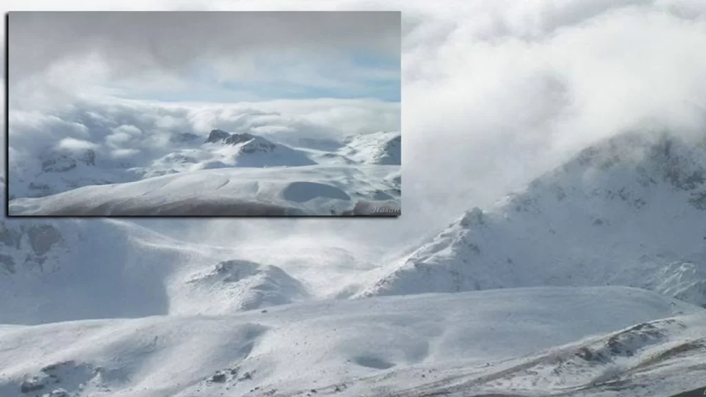 Geyik Dağı beyaza büründü